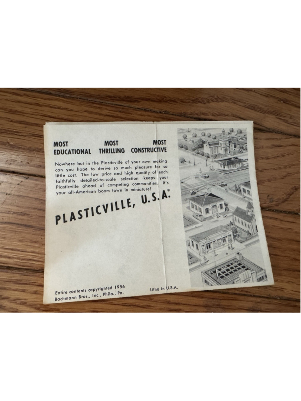 Vintage Plasticville USA Toy Vehicle Lot Bus Truck Cars + 1956 Play Guide - Picture 3 of 7